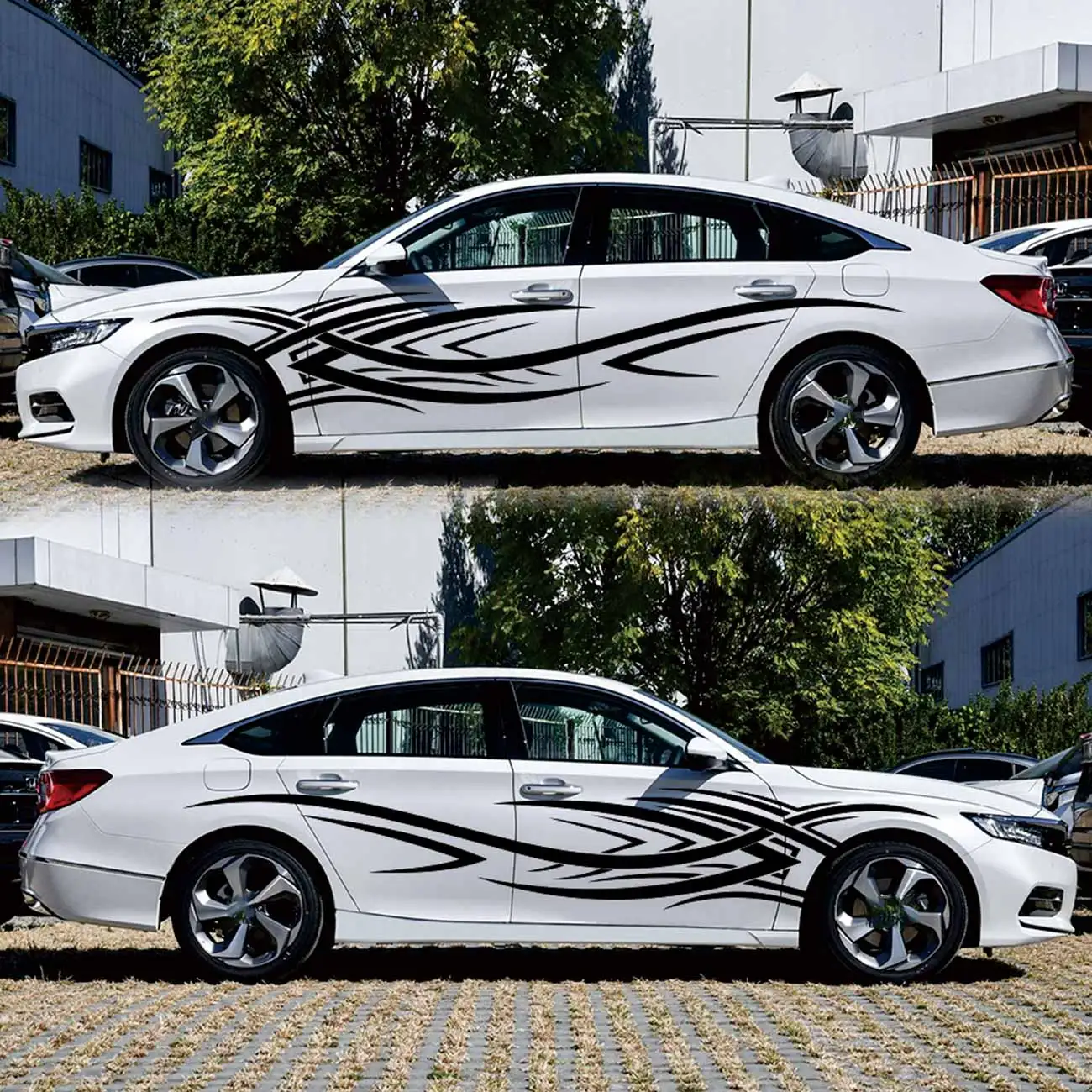 

2PCS Car Sticker For BMW Audi Volkswagen VW Ford Toyota Honda Mercedes Benz Renault Auto Side Stripe DIY Decal Car Accessories