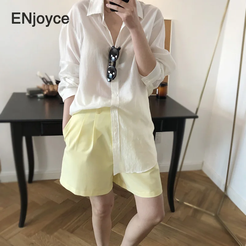 Trendy Grey Suit Shorts Women Loose Elegant All-match High-quality Short Pants Ladies Workwear Korean Casual Wide Leg Trousers | Женская