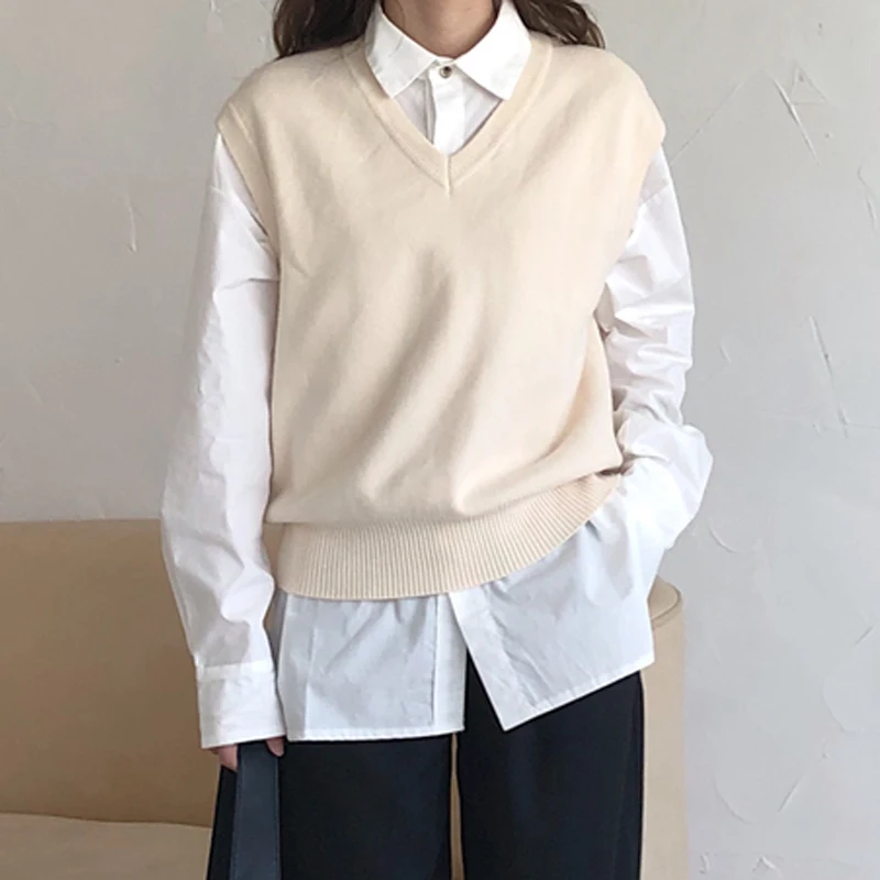 Женская рубашка с отложным воротником REALEFT белая Повседневная Свободная блузка