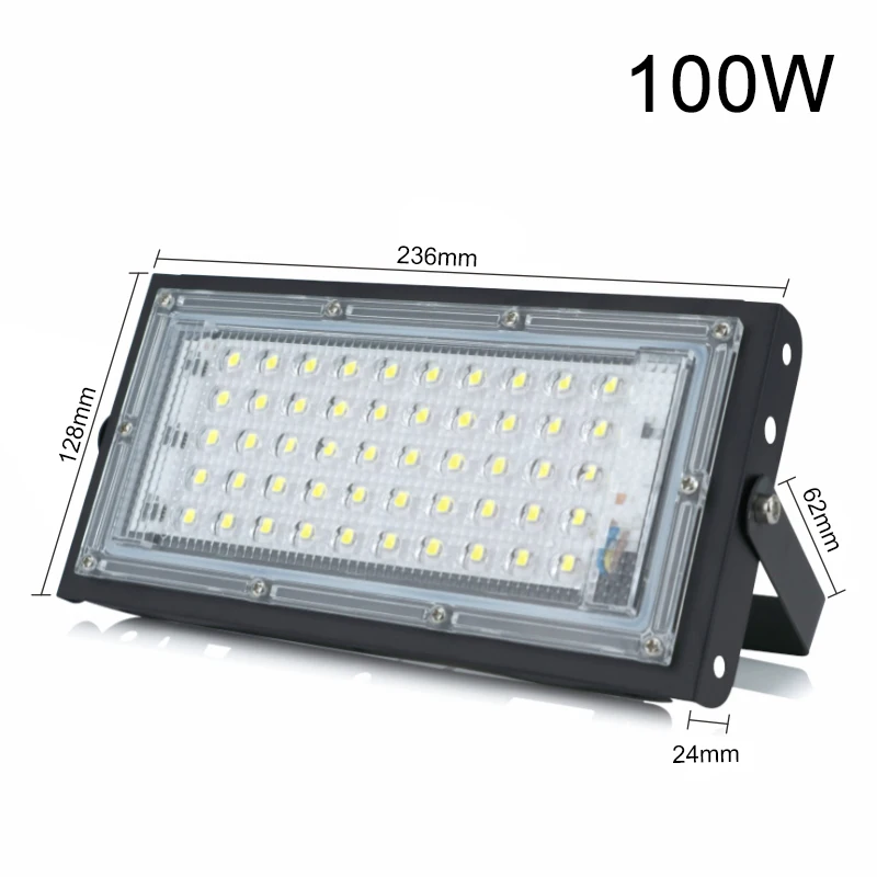 2 шт./лот 50 Вт 100 прожектор Foco LED 220 В Наружное освещение проектор IP65 светодиодные