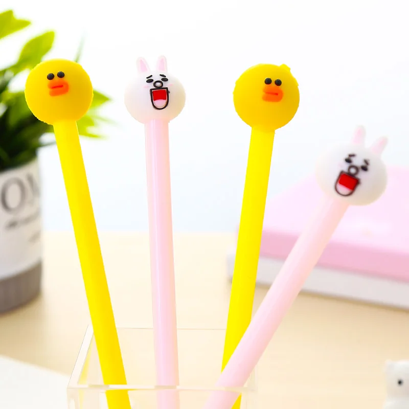 Creative Kawaii Cute Flamingo Unicorn Black Cat Gel Pens Animal Flower Rabbit Anime Kawai School Office Supply Stationery Thing |