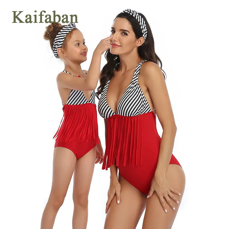 Женский Монокини бикини с высокой талией кисточками и бантом Ретро стиль