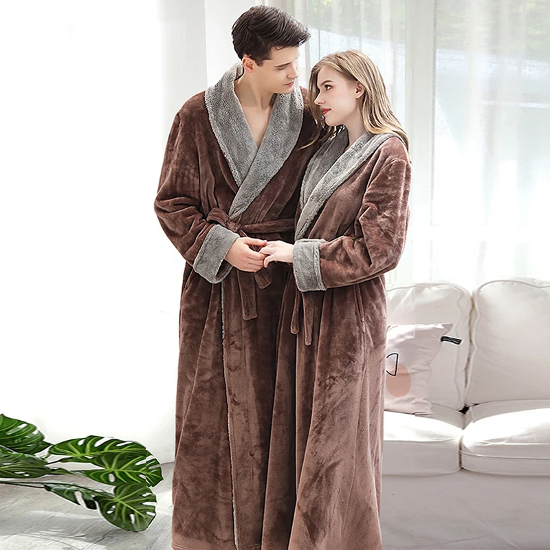 Халат фланелевый женский зимний благородный теплый плотный бархатный халат для