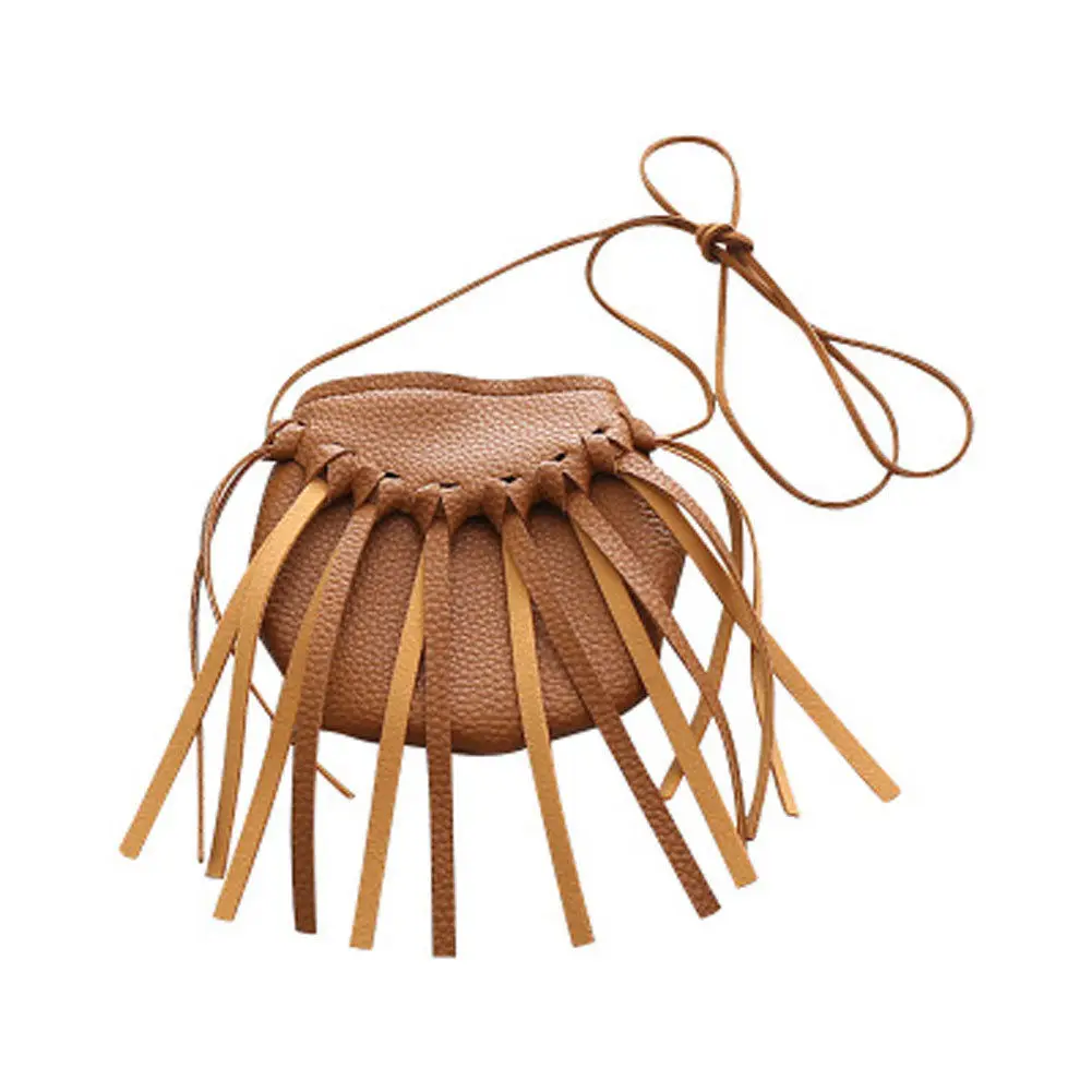 Лимит 100 Детская сумка на плечо с кисточками для девочек через кошелек монет