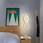 Светодиодный ночсветильник с кольцом-подвеской, украшение для спальни, лестницы, кафе, гостиной, Современная креативная круглая комнатная простая люстра
