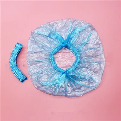10PCS 4 шт одноразовые колпачки для душа Пластиковые водонепроницаемые прозрачные цветные шапочки для душа отель для путешествий дома одноразовые Товары для ванной комнаты - Цвет: 10PCS