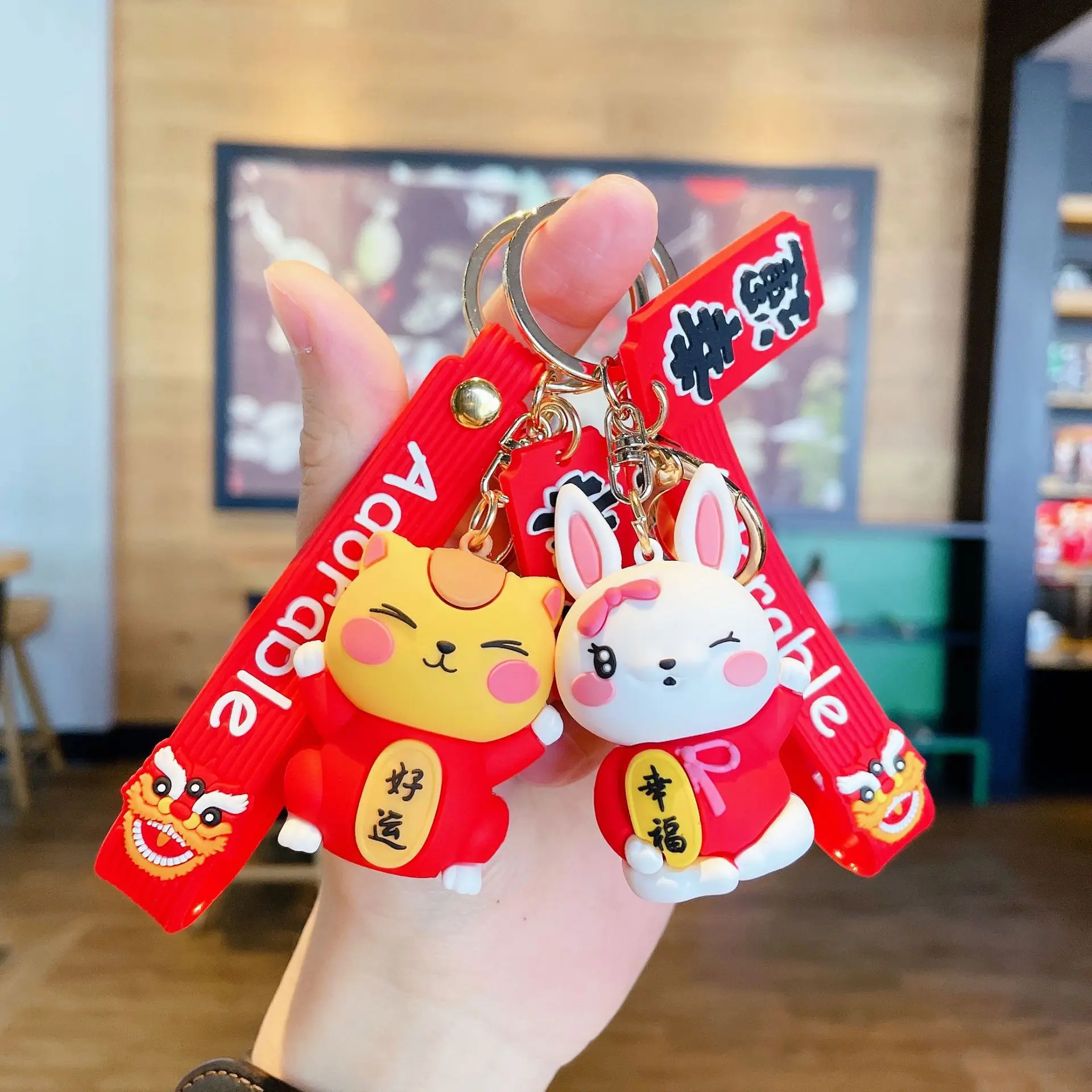 

Lucky Cat Key Keychain Lanyard Luxury Ring Chain Pendant Gift For Mom And Client Accessories Wholesale