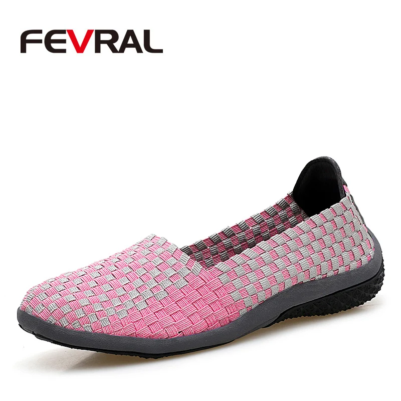 Бренд FEVRAL весенняя женская обувь с ручным плетением Женская дышащая на плоской