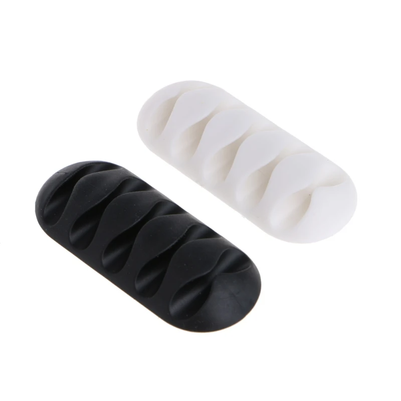 Комплект из 2 предметов 5-зажим Силиконовые Наушники Кабельные Winder Wire Органайзер