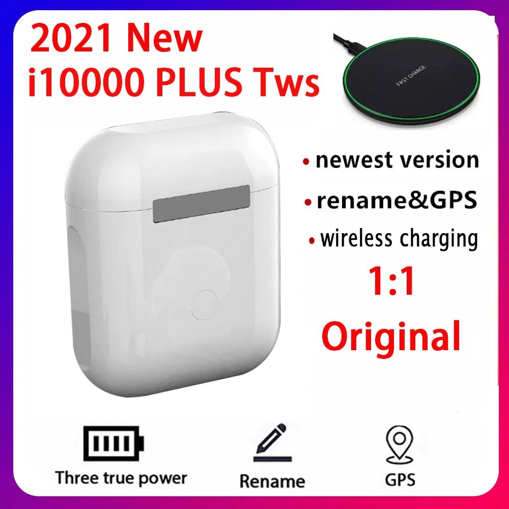 2021 оригинальные беспроводные наушники i10000 PLUS Tws переименованные Bluetooth 5 0 супер