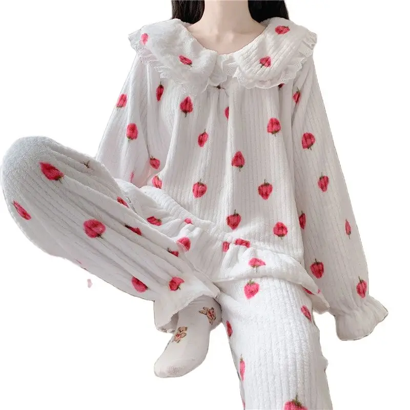 Осенне-зимняя женская Милая принцесса в стиле &quotЛолита&quot пижамный комплект для