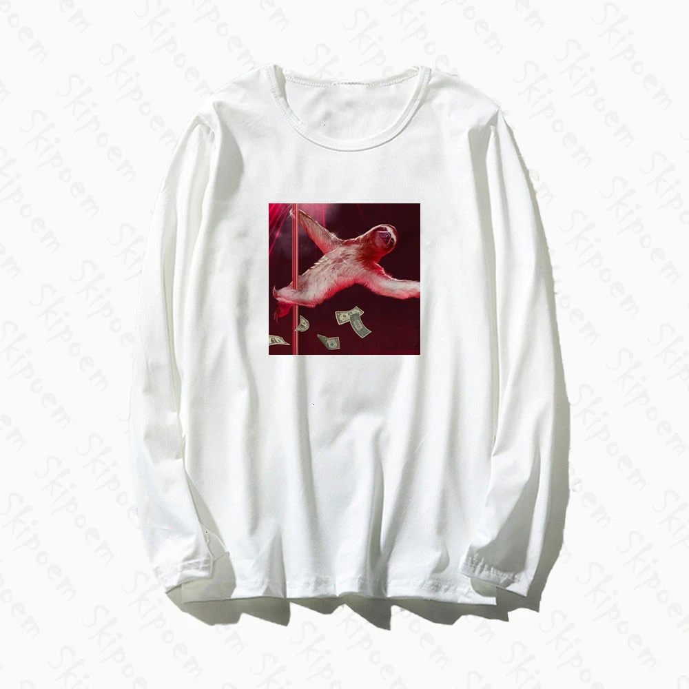 Забавная танцевальная футболка с изображением Ленивца Женская Панк каваи