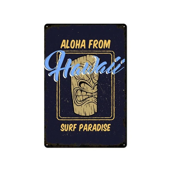 

Металлический жестяной знак aloha из Гавайского серфинга, райский декор, бар, паб, домашний винтажный Ретро