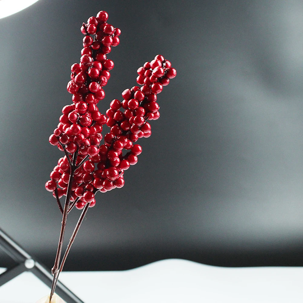 10 шт. рождественские ягоды Мини Круглые Искусственные красные цветок Рождество
