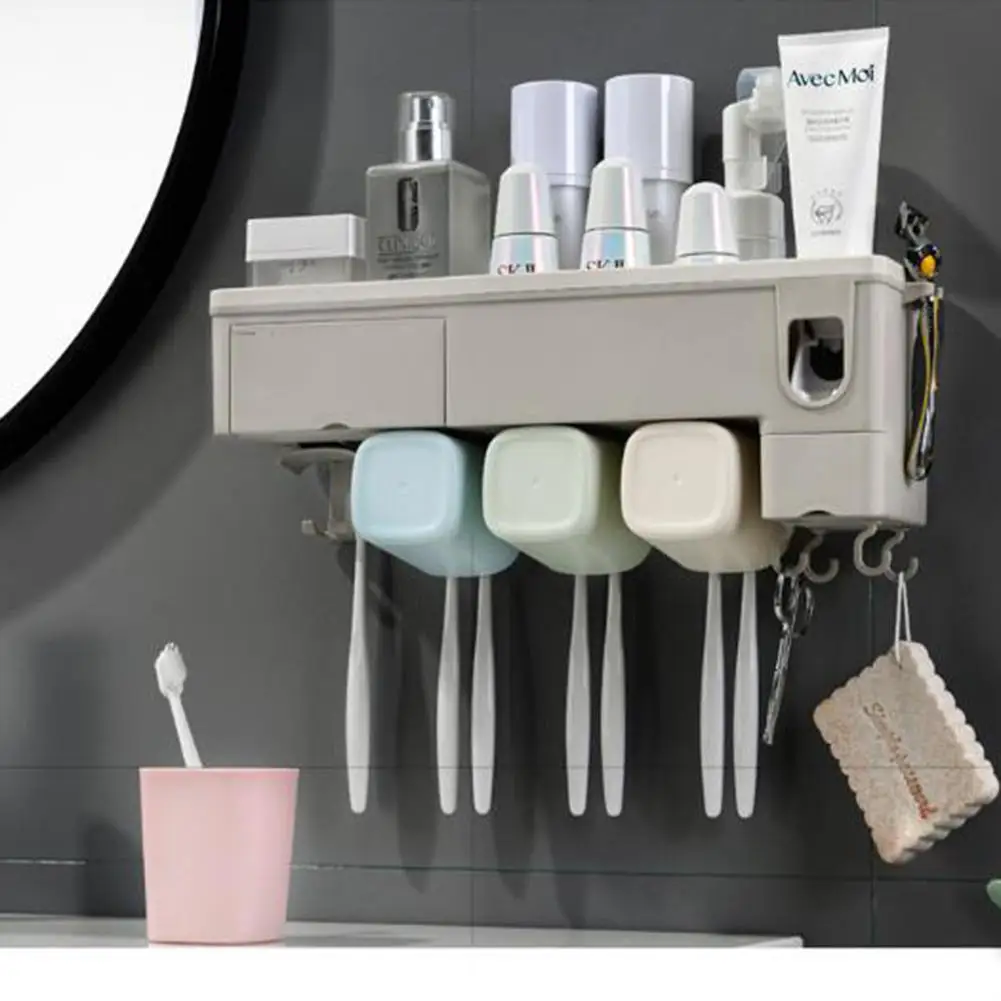 Полка для хранения зубной щетки в ванной многофункциональная полка пасты с