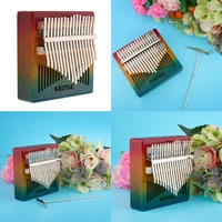 17 keys kalimba mahogany wooden rainbow thumb piano mbira keyboard instrument tool set kit gift for adults kids music lover