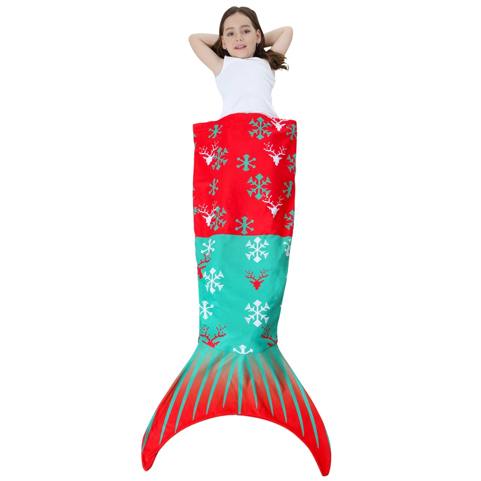 Красочное одеяло Русалочки для детей Детский диван носимое теплое