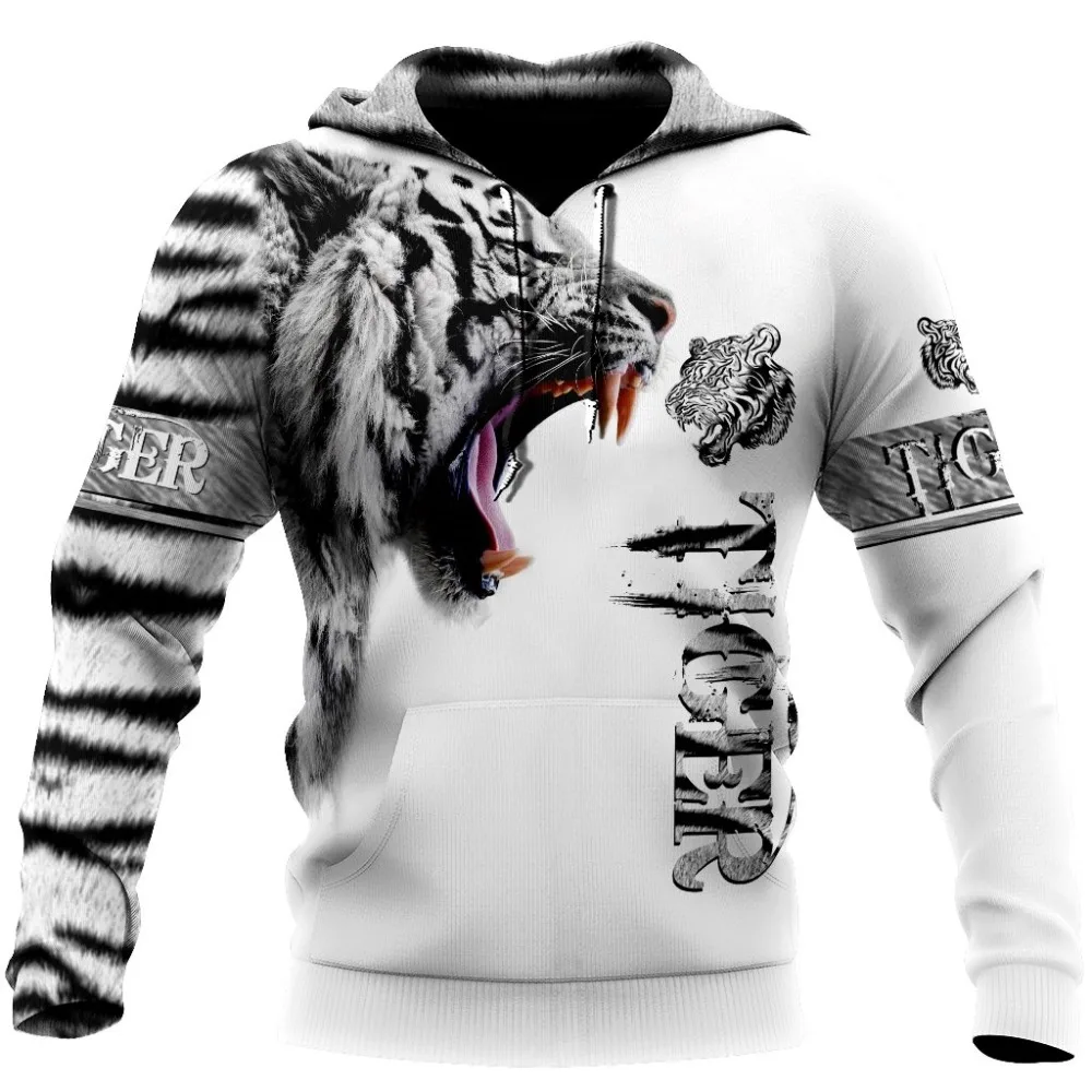 

Domineering Lion Men's Hoodie Fashion 3D Digital Printing Tiger Lion Casual Sweatshirt Oversized Hoodie