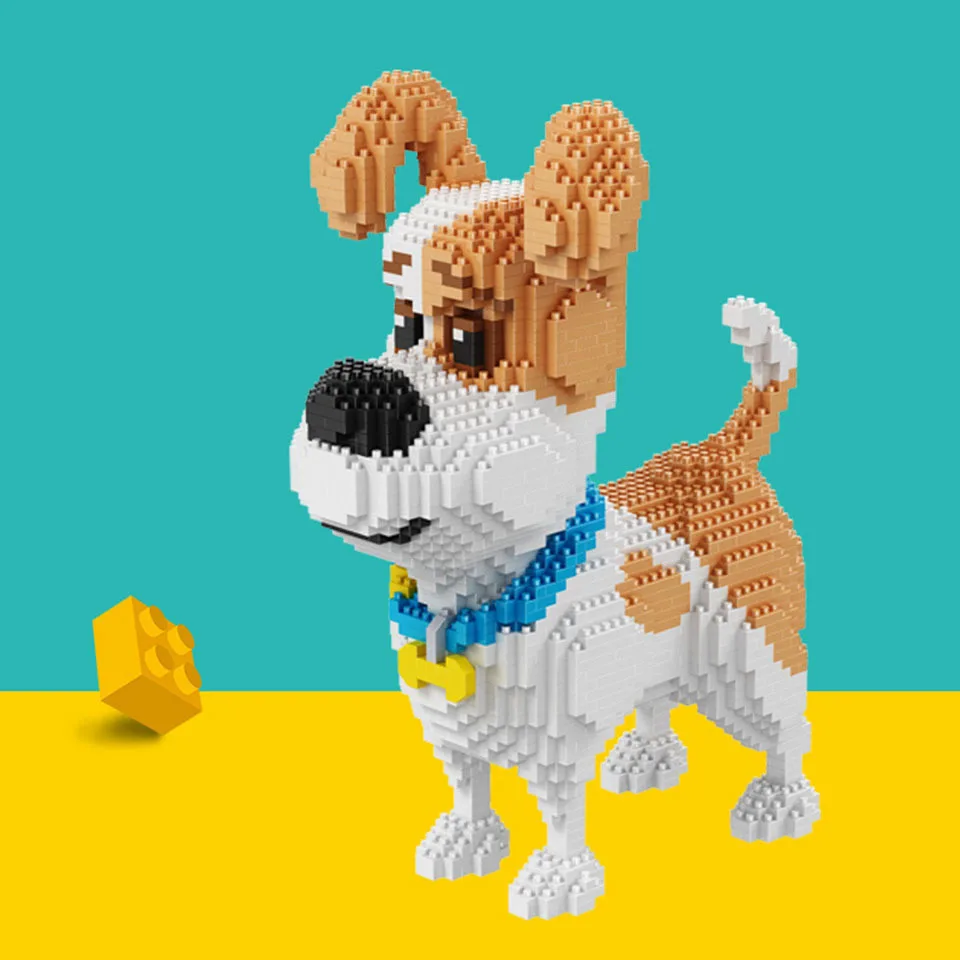 Bloques de construcci&oacute;n educativos para ni&ntilde;os, Mini modelo de ladrillo, juguete de part&iacute;culas peque&ntilde;as para mascotas, Husky perro, bloques de regalo para ni&ntilde;os, juguetes de ensamblaje, regalos-1