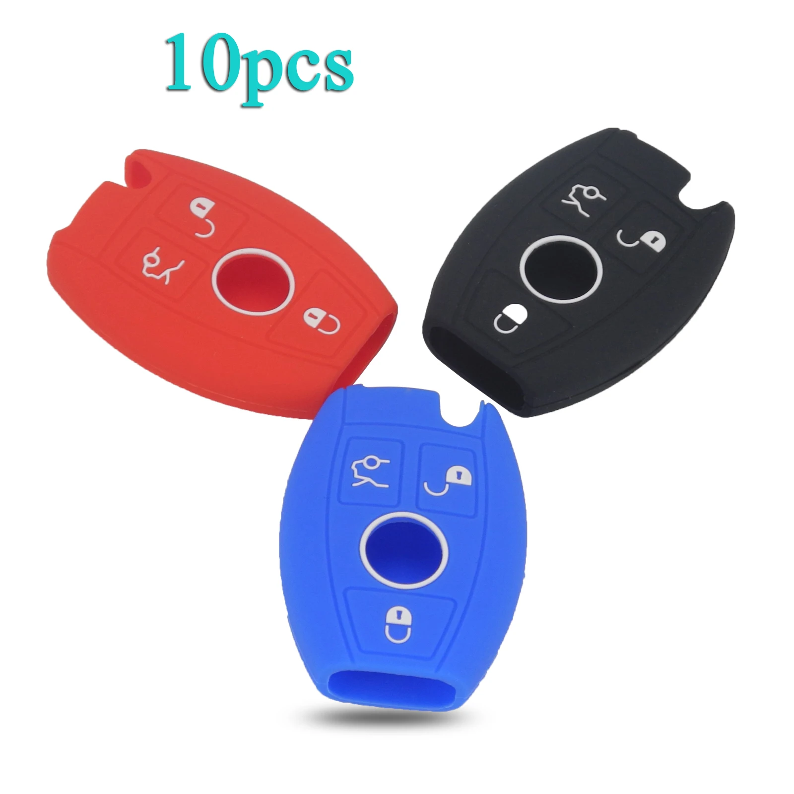 

Jingyuqin 10 шт. для Mercedes Benz W203 W210 W211 AMG W204 C E S CLS CLK CLA SLK SMART A C E S CLASS FOB Силиконовый чехол для ключей