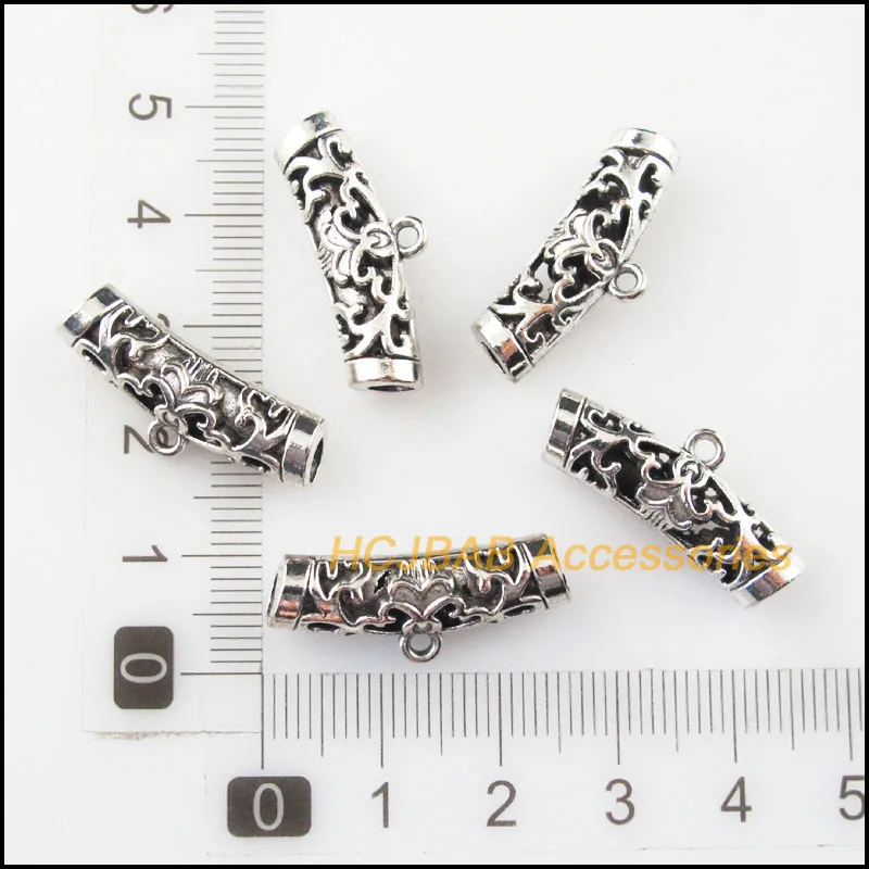 Модная обувь на каблуке 10 шт. Тибетский серебристый цвет с принтами волны и цветы