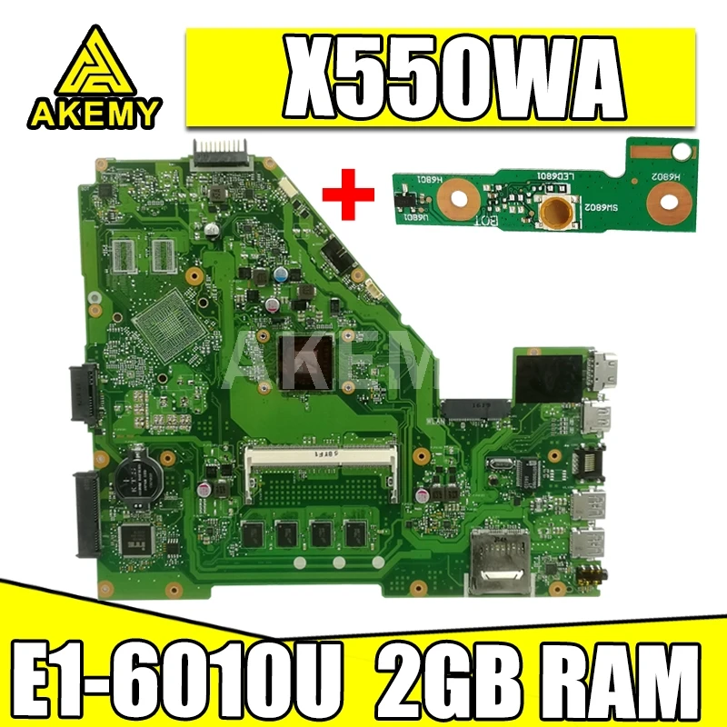 X550WA материнская плата для ноутбука For Asus X550WAK X550W X550WE X552E X550EP X550EA тестовая 2G RAM /E1 6010 4
