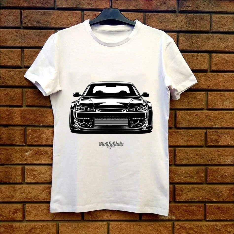 Крутая футболка с автомобилем Мужская крутая Классическая хлопковая верхняя