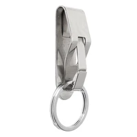 1 pcs new silver alloy keychain outdoor mens belt tool single loop hook edc tactical clasp lock q9r2