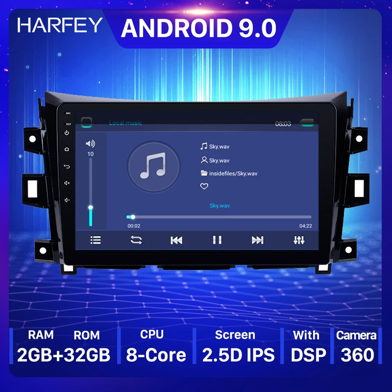 Мультимедийный плеер Harfey AUX Android 9 0 автомагнитола 10 1 дюйма GPS стерео для 2011 2016 Nissan
