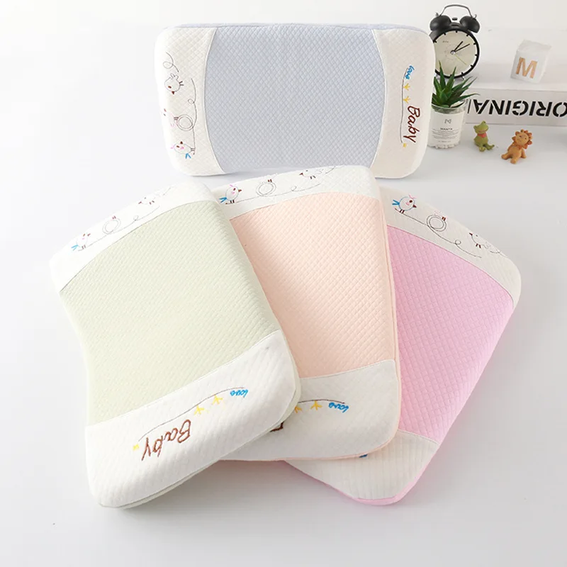 New Latex Baby Pillow Rectangular 0-6 Years Old Baby Removable and Washable Memory Foam Slow Rebound Shaped Pillow