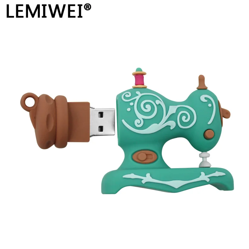 Швейная машинка USB флеш-накопитель 64 ГБ 32 16 милые Мультяшные ножницы Pendrive 8 4 мини