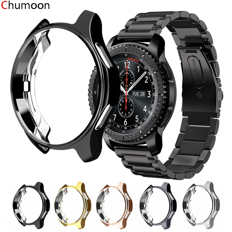 Защитный чехол для samsung gear S3 frontier, мягкий ТПУ покрытый бампер 20 мм 22 мм, ремешок для часов, чехол для Galaxy watch 46 мм S 3