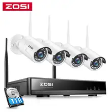 ZOSI 8CH Wireless CCTV System 8CH H.265 3MP NVR with 1080p 2MP Outdoor Camera IP Security System WiFi Video Surveillance Kit