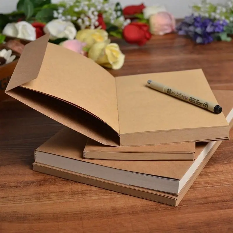 

16K 32K Vintage Kraft Notebook Notepad Retro Kraft Paper Sketch Book Sketchbook for School Paiting Diary Journal Gifts