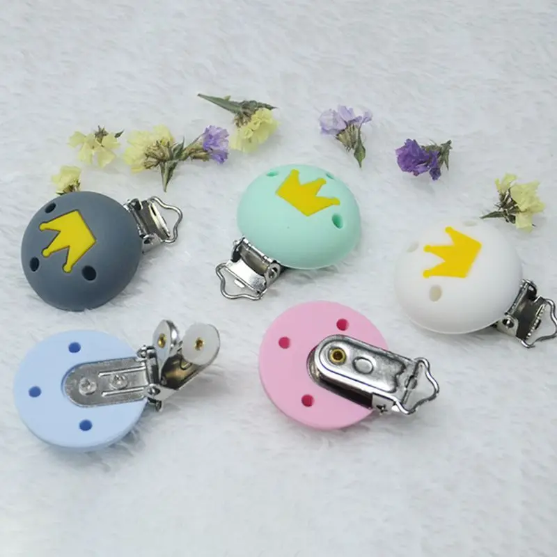 Детский зажим для соски Силиконовая пустышка прорезыватель держатель круглая