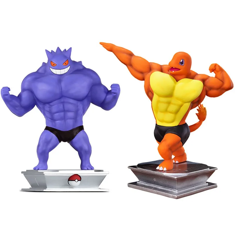 

Pokemon figures 18cm GK Muscle Pikachu Squirtle Psyduck Action Figure Model Bodybuilding Toy Muscle Pokemon Funny Toy Model