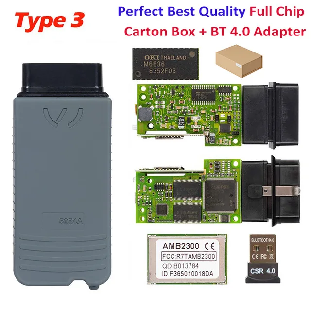 Type 3 Original OKI 5054A ODIS v5.1.3 V4.3.3 keygen полный чип OKI Авто OBD2 диагностический инструмент 5054A Bluetooth 5054 сканер кода - Цвет: Type 3 Original OKI
