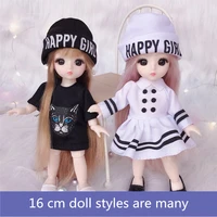 bjd mini 16cm doll 13 movable joints 112 multi color hair princess doll and clothes can dress up girls diy toys birthday gifts