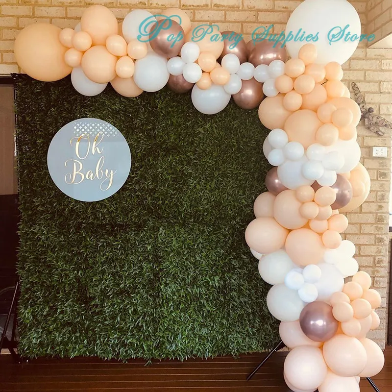 Кремовые персиковые воздушные шары гирлянды набор золотых шариковых шариков