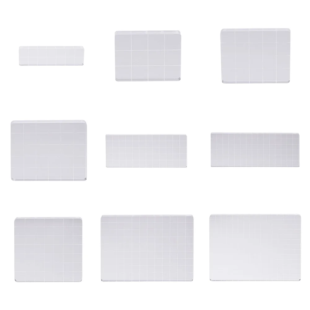 Acrylic Stamp Block Clear Stamping Tool Set with Grid Line Scrapbook Craft for scrapbook crafts production various sizes | Дом и сад