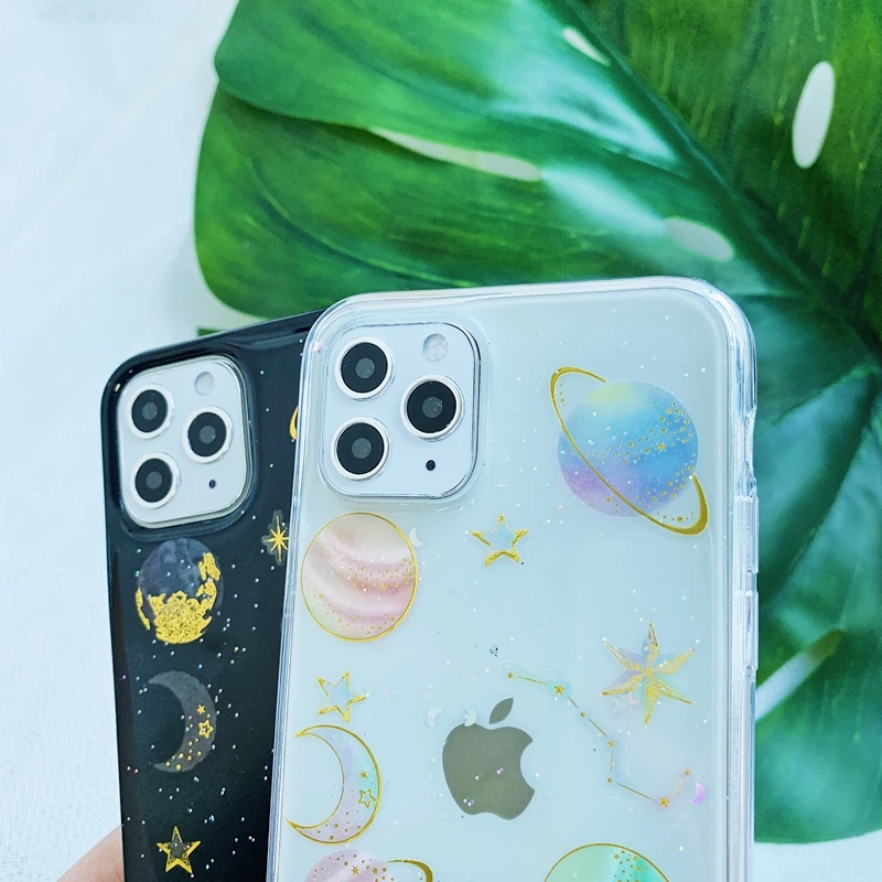 Блестящий Прозрачный мягкий силиконовый чехол из ТПУ для iPhone 6 6s 7 8 Plus 10 X XS XR 11 Pro