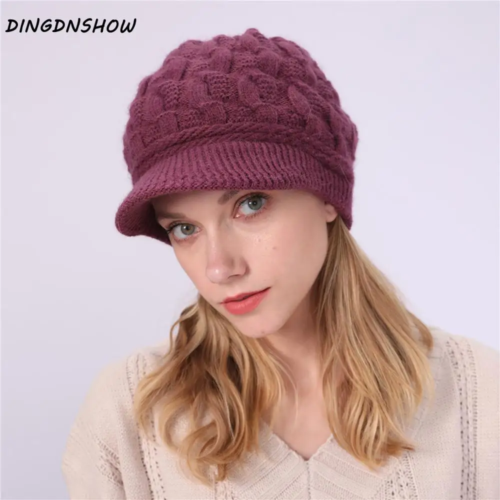[DINGDNSHOW] модные шапочки шляпа Skullies хлопковый бант вязанная теплая шапка зимняя шапка женская шапка шерсть