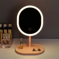 led makeup mirror smart touch control illuminated vanity mirror adjustable usb charge stand up desk table mirror beauty tools