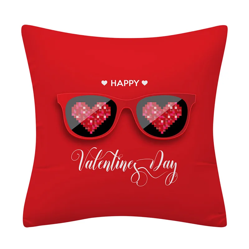 Valentine's Day Cushion Cover 45x45 Polyester Love Pillowcase Decorative Sofa Cushions Pillowcover Home Decor Pillow Cases |