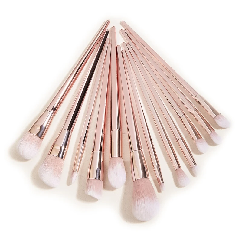 12pcs/set Portable Foundation Makeup Brush Powder Blusher Cosmetic Tool Fashion Purple Betel Gold Nail Art Dust Remover | Красота и
