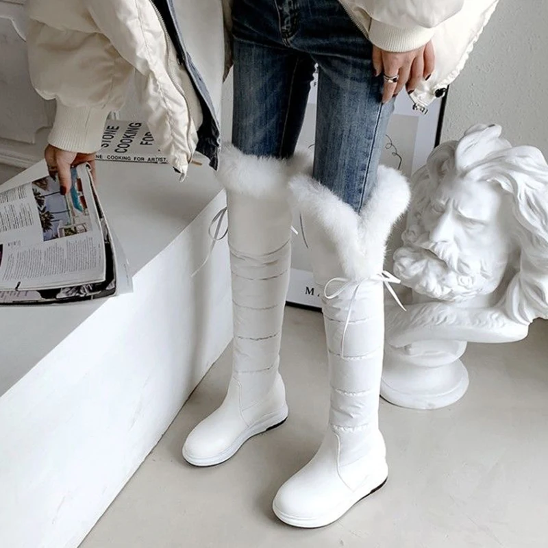 

Длинные женские зимние сапоги выше колена, новинка, модные водонепроницаемые Нескользящие сапоги для отдыха из плотного хлопка, большие