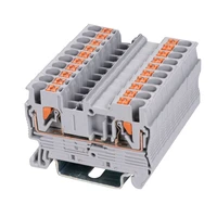 din rail terminal block st2 2 5 push in spring screwless 10pcs electrical connector pt2 5 wire conductor