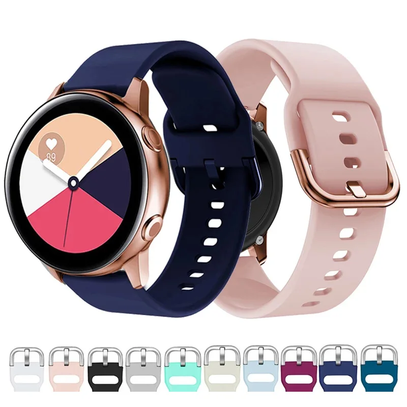 

22mm 20mm Silicone Strap for Samsung Galaxy Watch Active 2 Gear S2 Huawei GT GT2 Amazfit Bip Sports Wristband Huawei Strap