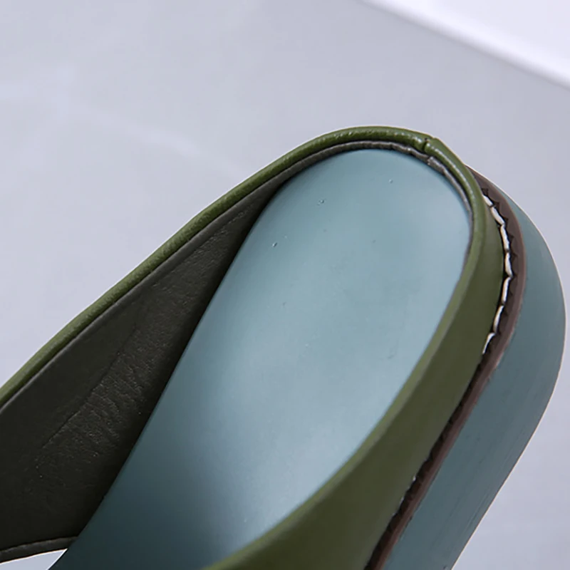 Танкетки женские летние шлепанцы на толстом высоком каблуке износостойкие