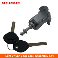 left driver car door lock cylinder barrel assembly with 2 keys 51217035421 for bmw x5 e53 2000 2001 2002 2003 2004 2005 2006